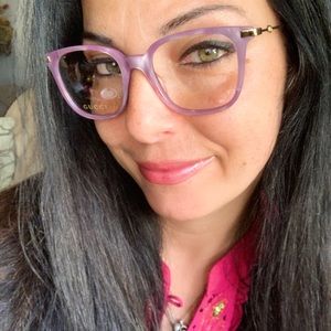 Authentic GUCCI 49mm Cat eyes mother of Pearl Acetate Metal glasses